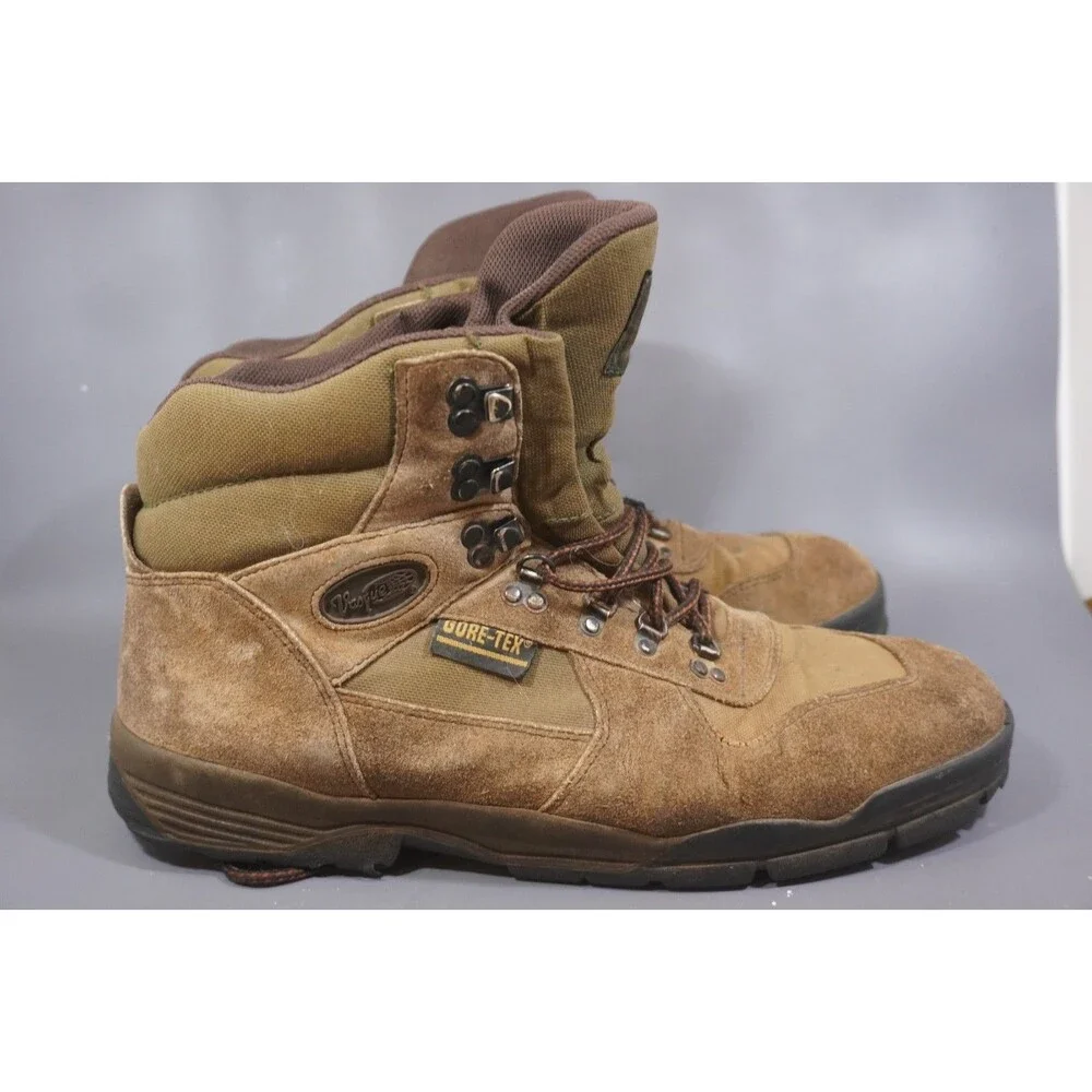 Vintage Vasque Alpha GTX Hiking Boots Mens Sz 13 Brown Suede Leather GoreTex
